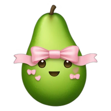Avocado wearing a cute bow sticker