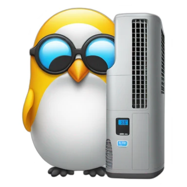 Pingouin with air conditioner  sticker