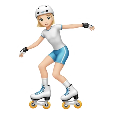 white roller skating sticker