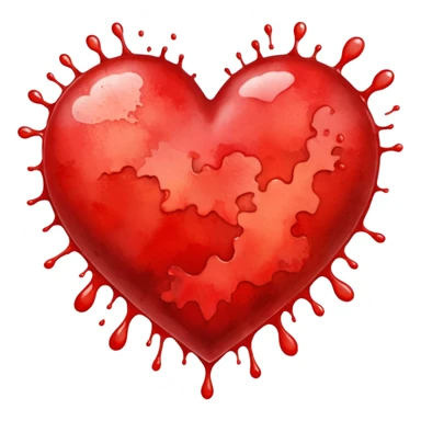 heart with a watercolor splash sticker