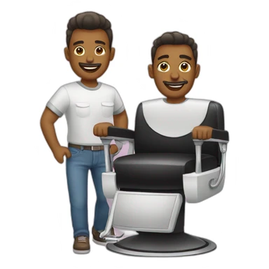 Two persons at barbershop  sticker