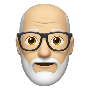 Bald old man with beard glasses sticker