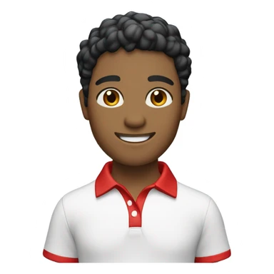 any gabrielly with white polo shirt with red collar and cobalt blue sleeves sticker