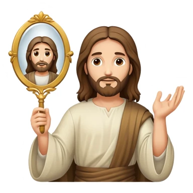 Jesus Christ holding a mirror sticker