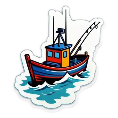 fishing boat sticker