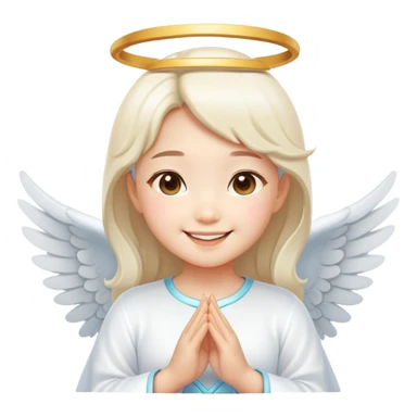 Cute Asian angel girl smiling sticker