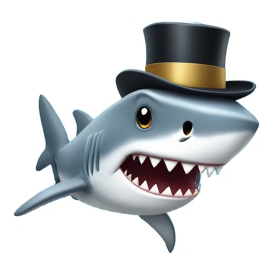 shark with tophat sticker