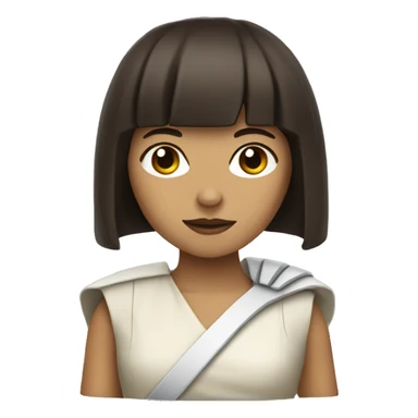 female starwars character with dark brown long hair and bangs sticker