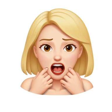 choking herself jokingly  sticker