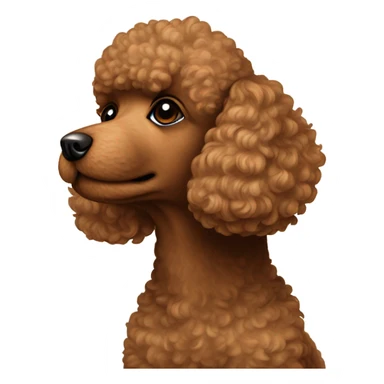 Brown toy poodle profile sticker
