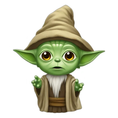 Yoda with a wizard sticker