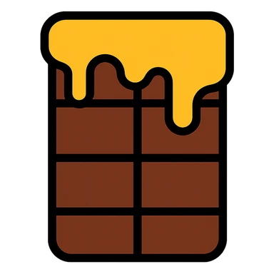 chocolate bar with honey on top sticker