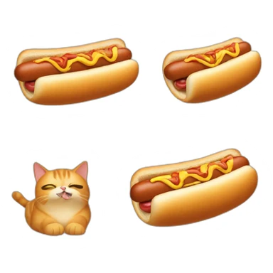 Cat hot dog sticker