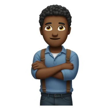 Emoji waiting with arms crossed sticker