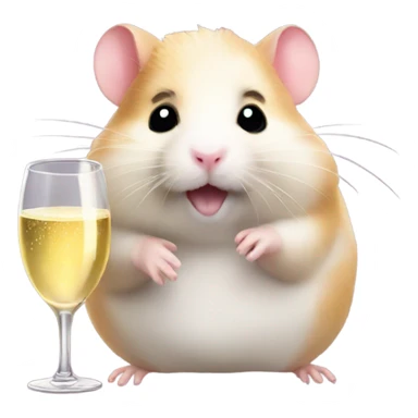 hamster christmas with champagne sticker