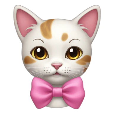 Cute cat with a pink bow sticker