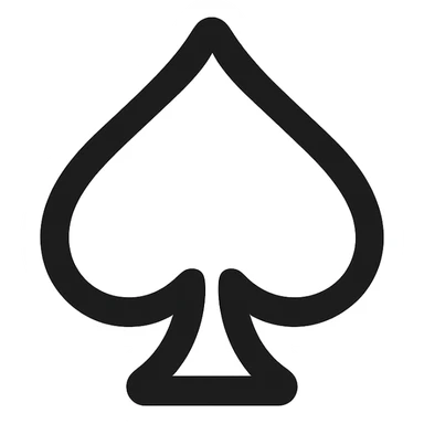 Create a simple and iconic white heart of spades symbol in the style of the reference image, with a transparent background. The style should be clean, minimalistic, and easily recognizable as an icon. sticker