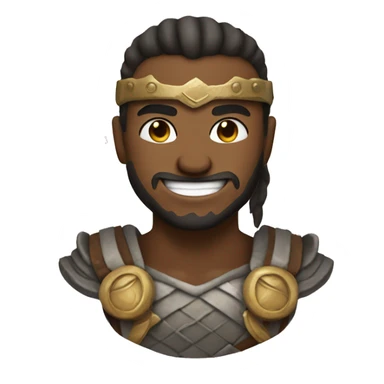 warrior smile face man sticker