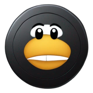 Hockey puck eating a hockey puck sticker