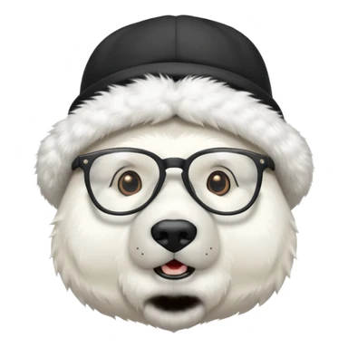  polar bear wearing glasses and a hat sticker