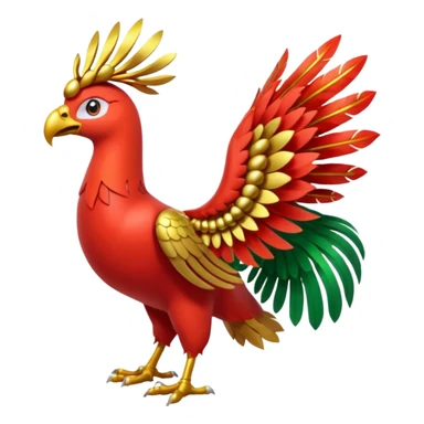 Pokemon red and green legendary Ho-Oh sticker