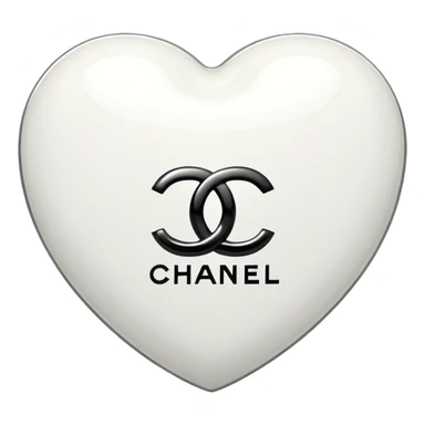 Chanel sport logo white heart 3d sticker