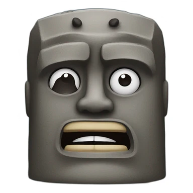 moai emoji shush with his finger sticker