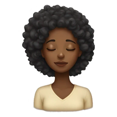 Black girl with curly hair sleeping  sticker