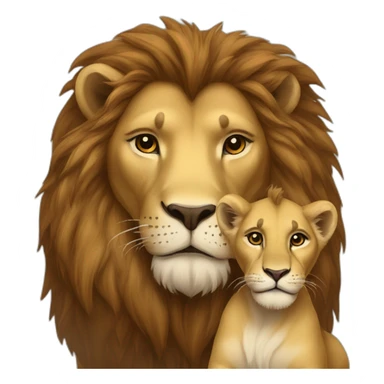 Lion with Lion baby sticker