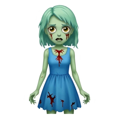 a zombie in blue dress sticker