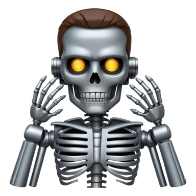 Terminator with metal skeleton sticker