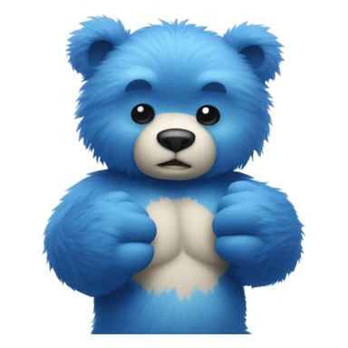 Blue fuzzy bear giving knuckles  sticker