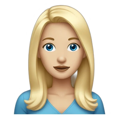 Blonde lady with blue eyes, straight hair  sticker