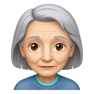 grey hair old woman sticker