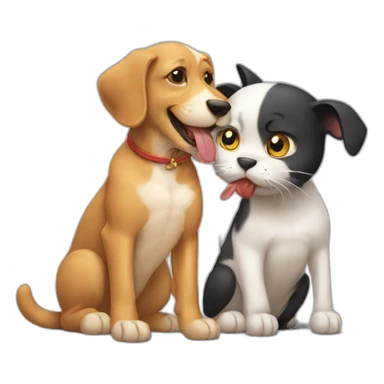 Cat eating dog sticker