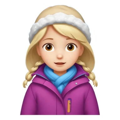 A seven-year-old girl on a trip outside when it's snowing sticker