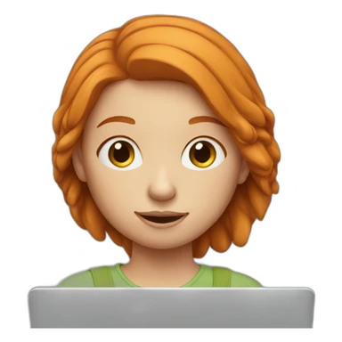 ginger girl with a laptop sticker