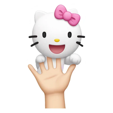 hello kitty waving sticker