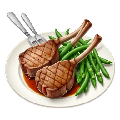 Lamb chops and green beans  sticker