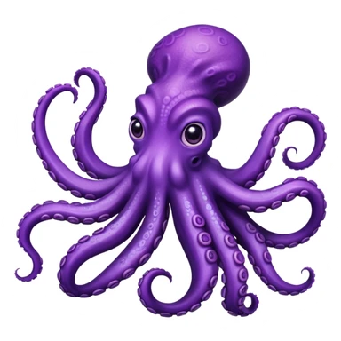 Dizzy Seven armed purple octopus  sticker