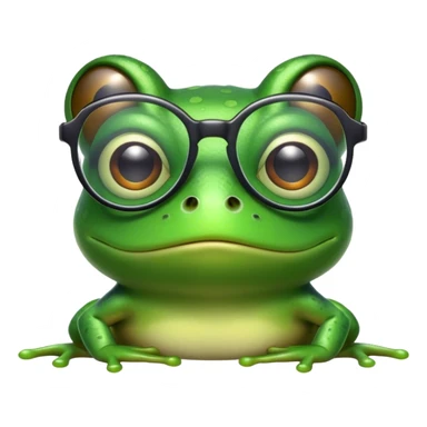 Frog with glasses sticker
