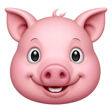 pig grin face sticker