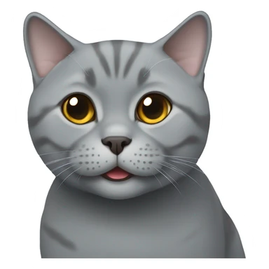Grey British shorthair smiling sticker