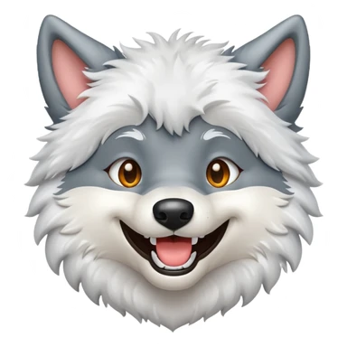 emoji cara lobo feliz sticker