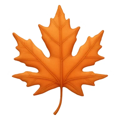 One orange maple leaf sticker