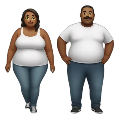 overweight couple sticker