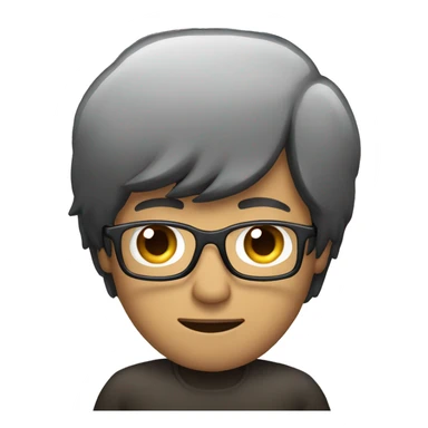 man with black hair and glasses holding macbook sticker