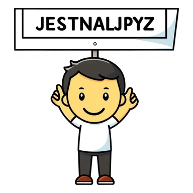 Phrase in polish “jesteś najlepszy na świecie ” Where “na świecie” is in between hands brackets sticker
