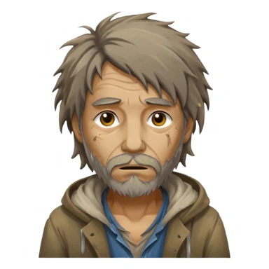 very dirty looking homeless person sticker