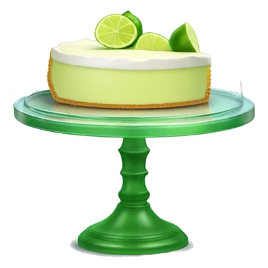 Realistic key lime pie inside of a glass covered cake stand with glass lid. sticker